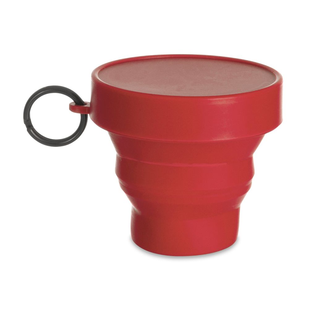 Copo Retrátil 150ml de Borracha Vermelho para Brindes Personalizados
