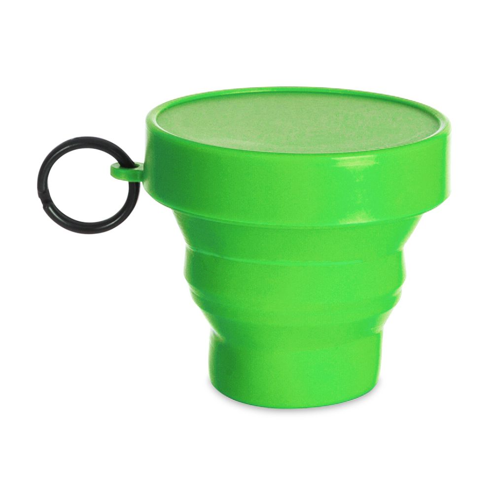 Copo Retrátil 150ml de Borracha Verde para Brindes Personalizados