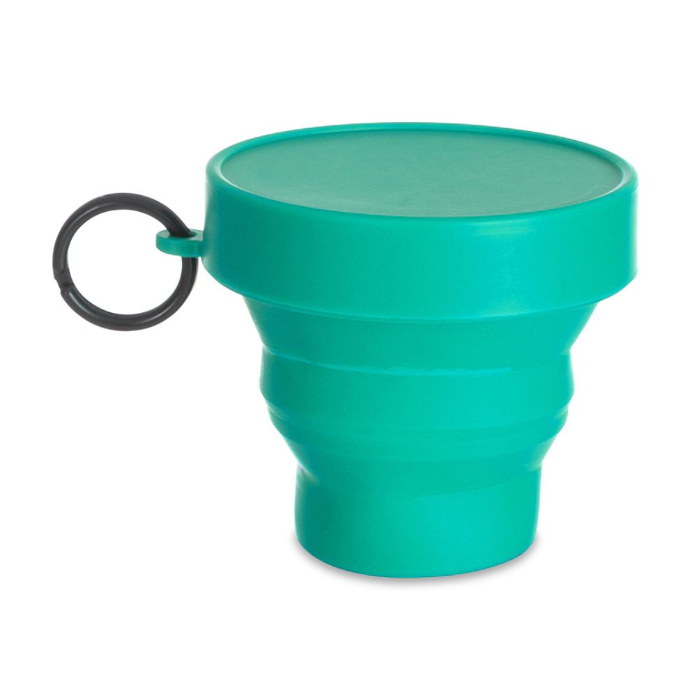 Copo Retrátil 150ml de Borracha Verde para Brindes Personalizados