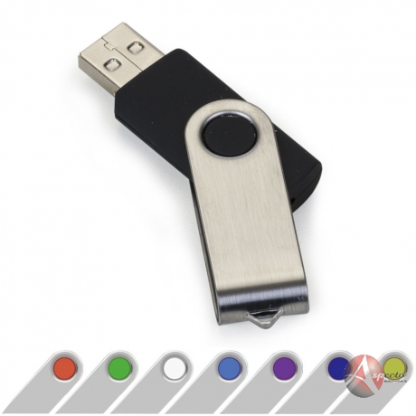 Pen Drive de Alumínio Giratório para Brindes Varias Cores