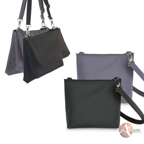 Bolsa à Tiracolo em Microfibra para Brindes Personalizado Cinza ou Preta