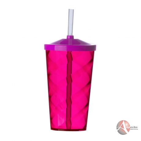 Copo em Acrílico 550 ML para Brindes Rosa