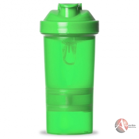 Coqueteleira 400ml Porta Suplementos para Brindes Verde