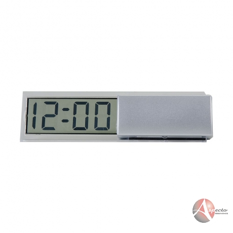 Relógio Lcd de Mesa Personalizado Prata