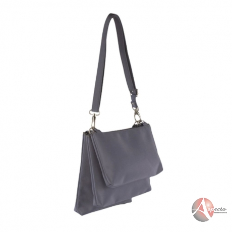 Bolsa à Tiracolo em Microfibra para Brindes Personalizado Cinza