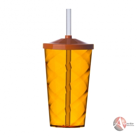 Copo em Acrílico 550 ML para Brindes Laranja