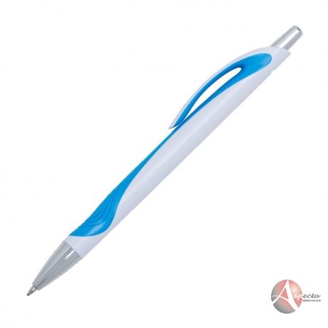 Caneta Plástica para Brindes Promocionais Azul Claro