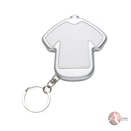 Chaveiro com Luz Formato de Camiseta Branco
