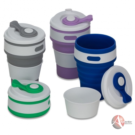 Copo Retrátil 350ml de Silicone para Brindes