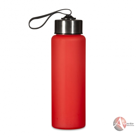 Squeeze Plástico 680ml com Cordão para Brindes Vermelho