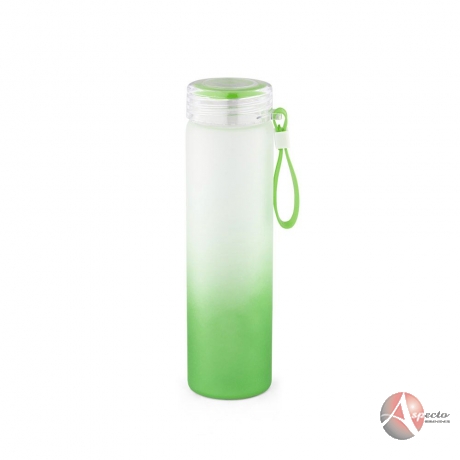 Squeeze em Vidro 470 ml pega em Silicone Verde Claro