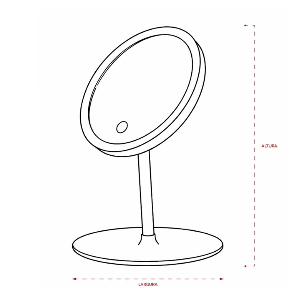 Espelho de Mesa com LED para Brindes