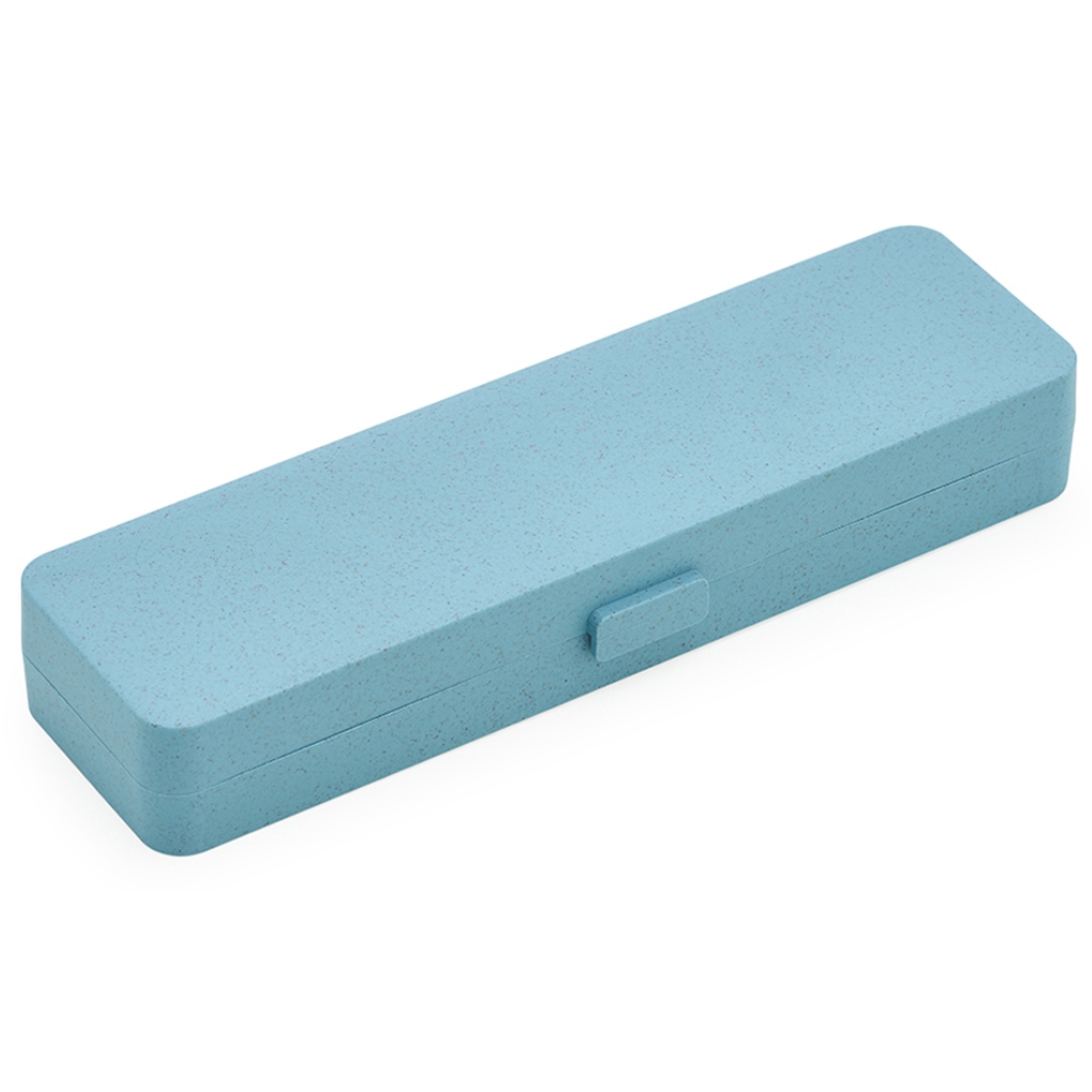 Estojo Fibra de Bambu para Brindes Personalizados Azul Claro