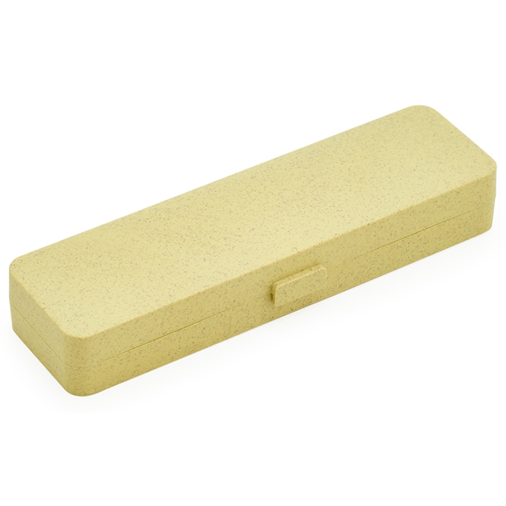 Estojo Fibra de Bambu para Brindes Personalizados Amarelo