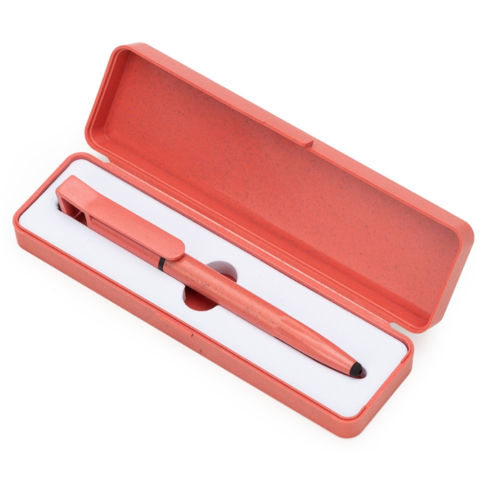 Estojo Fibra de Bambu para Brindes Personalizados Vermelho