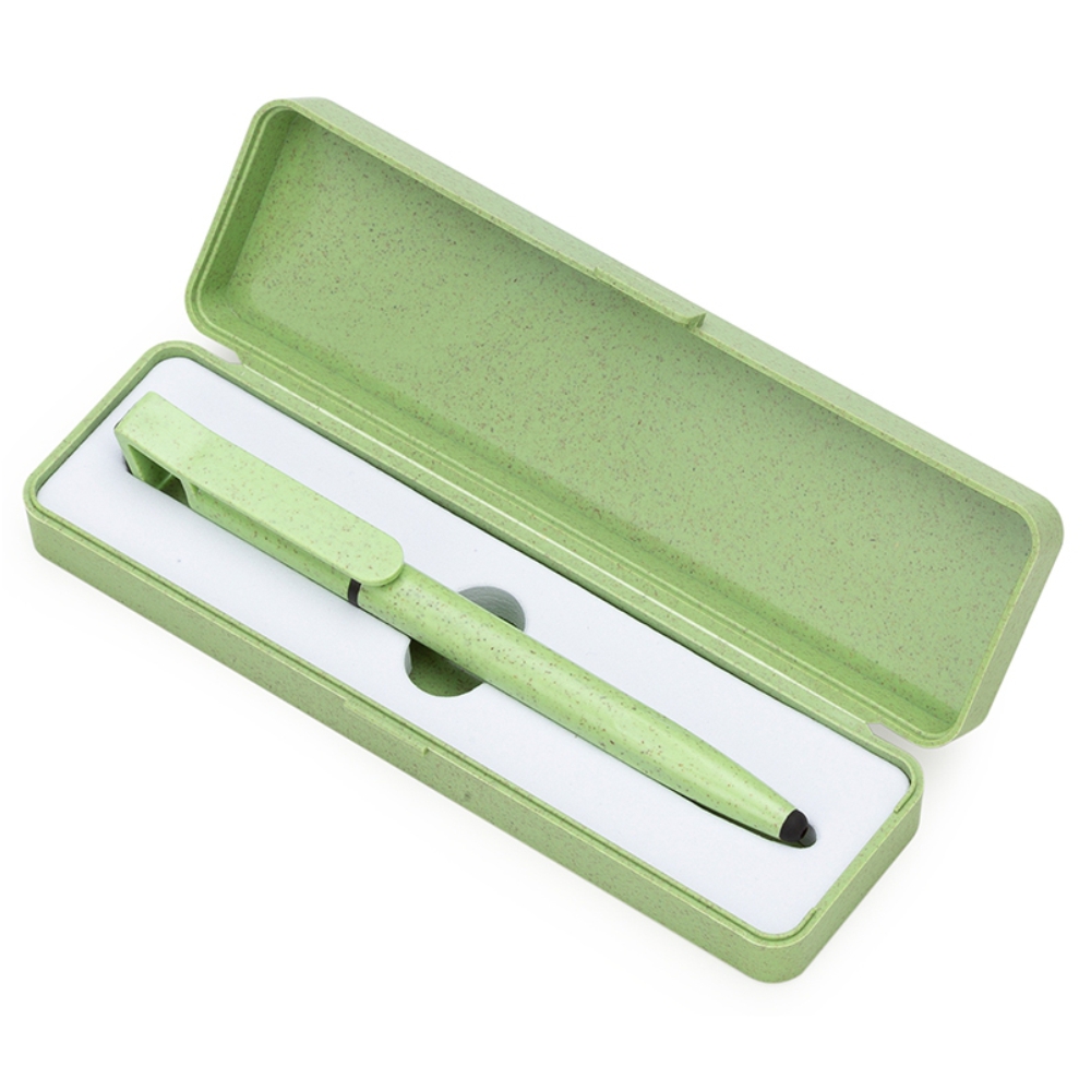 Estojo Fibra de Bambu para Brindes Personalizados Verde