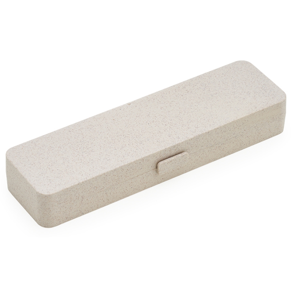 Estojo Fibra de Bambu para Brindes Personalizados Bege