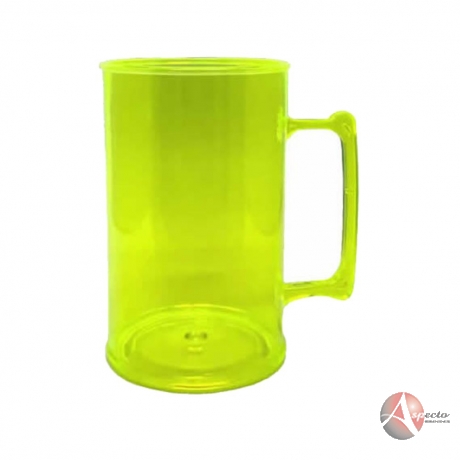 Caneca em Acrílico 300 e 400 ML Personalizada Amarela