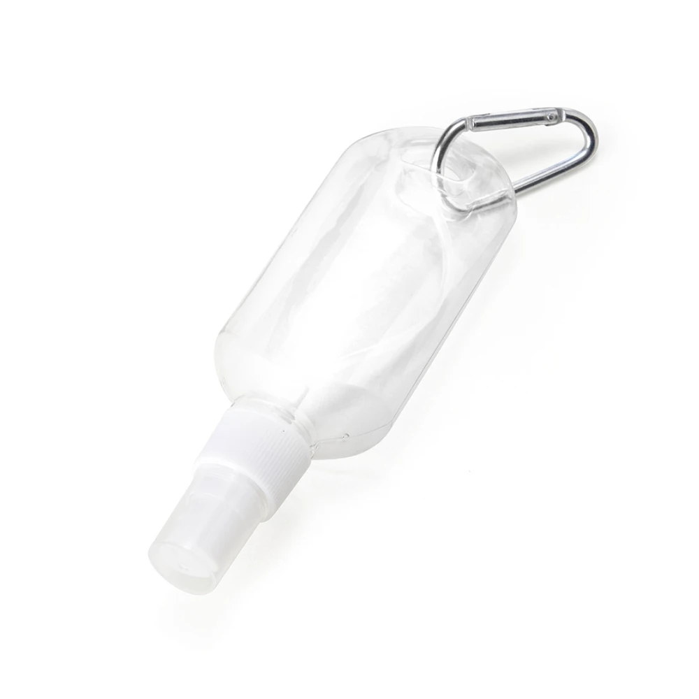 Frasco plástico com mosquetão personalizado para brindes promocionais