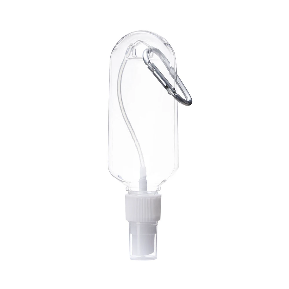 Frasco plástico com mosquetão personalizado para brindes promocionais