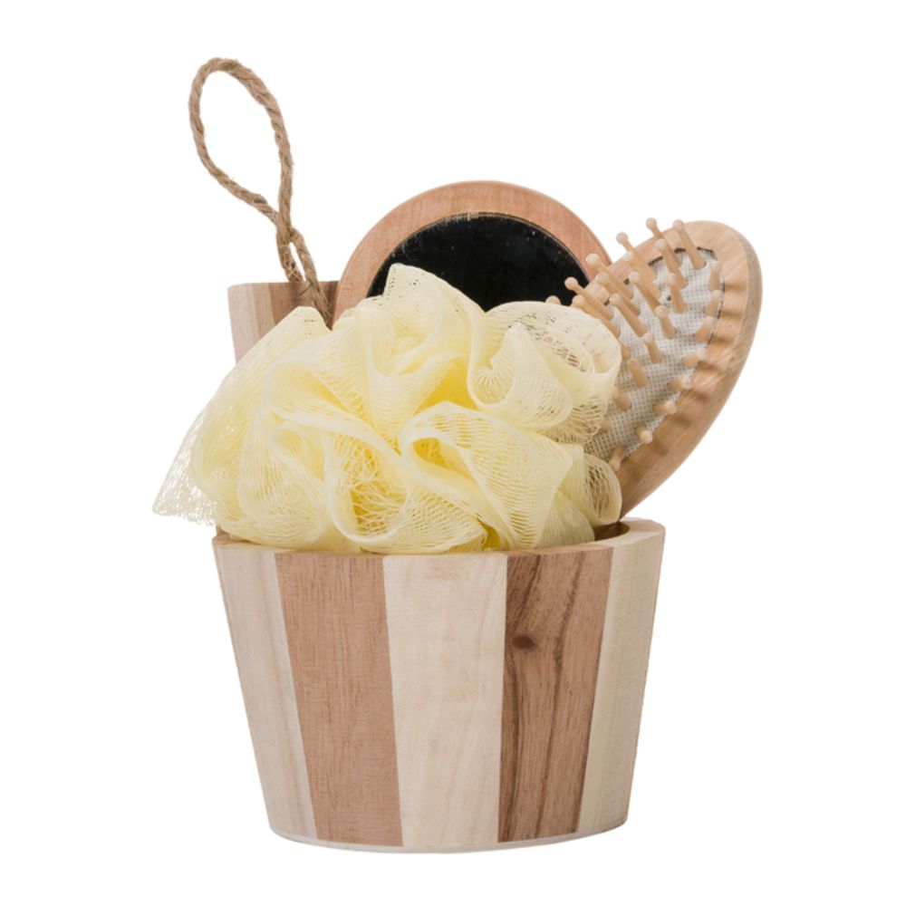 Kit banho de Madeira com 3 peças para Brindes Corporativos