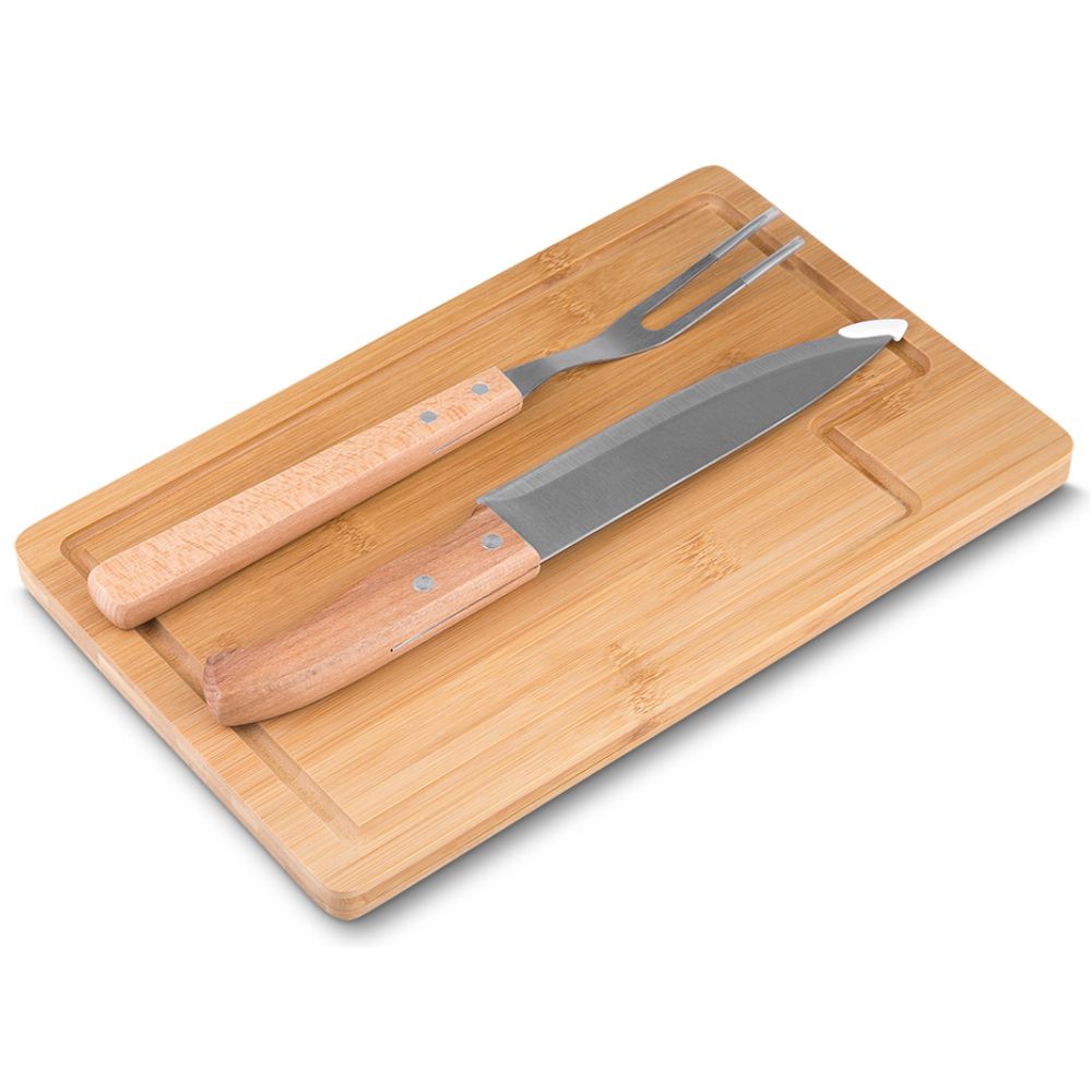 Kit Churrasco 3 Peças com Tabuá para Brindes Promocionais