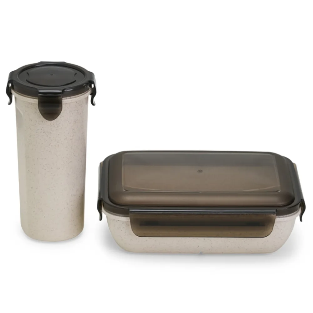 Kit Copo e Marmita Fibra de Bambu Personalizado para Brindes Promocionais