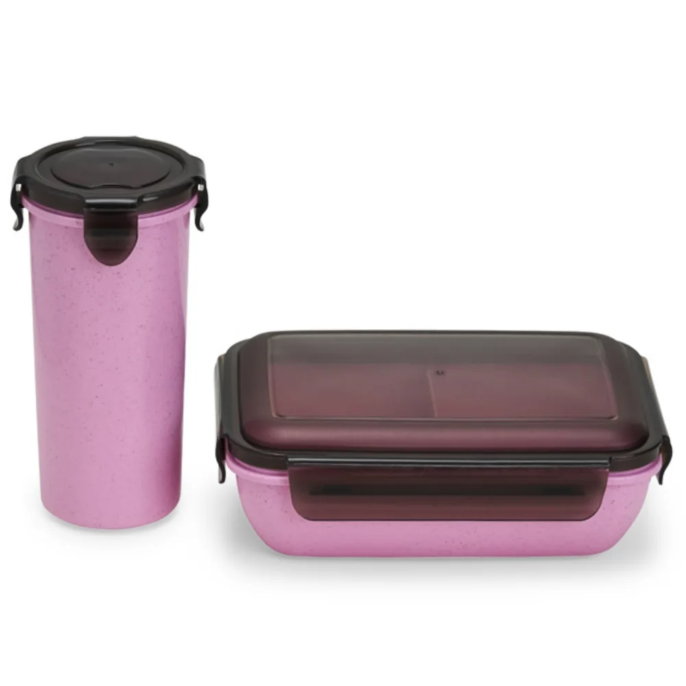 Kit Copo e Marmita Fibra de Bambu Personalizado para Brindes Promocionais