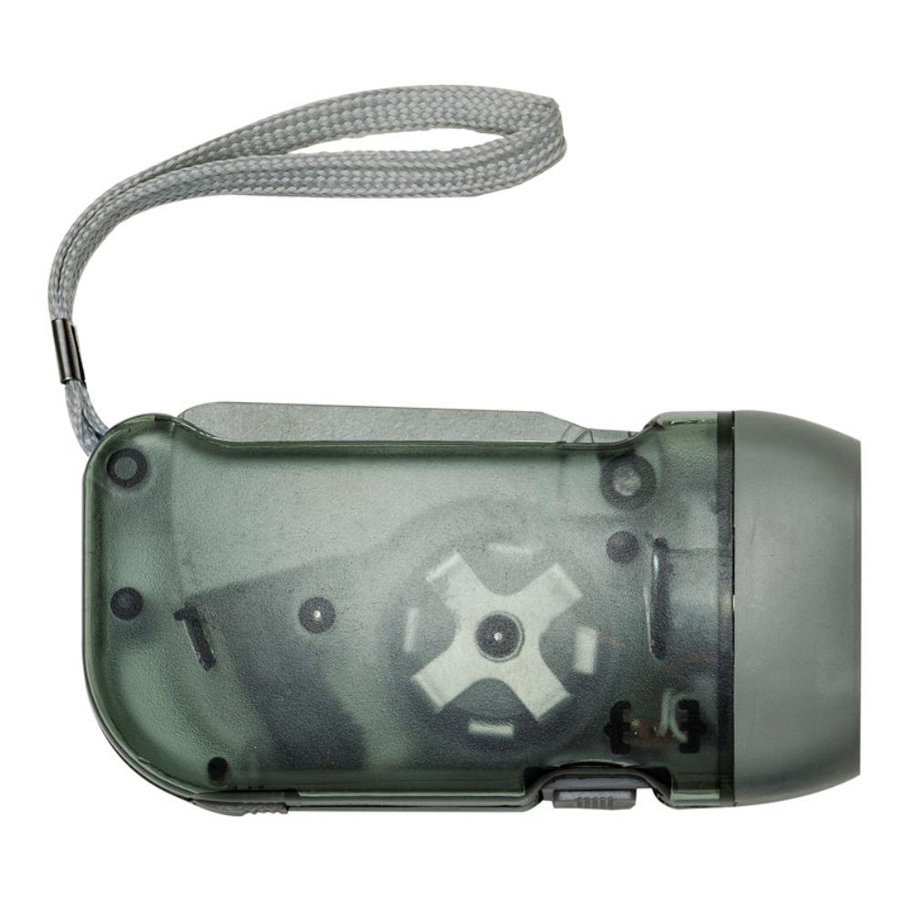 Lanterna Plástica Dínamo Cinza para Brindes Personalizados