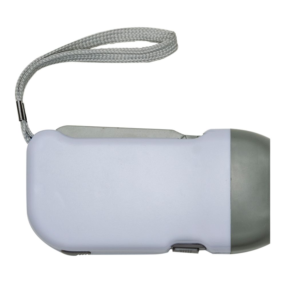 Lanterna Plástica Dínamo Branca para Brindes Personalizados