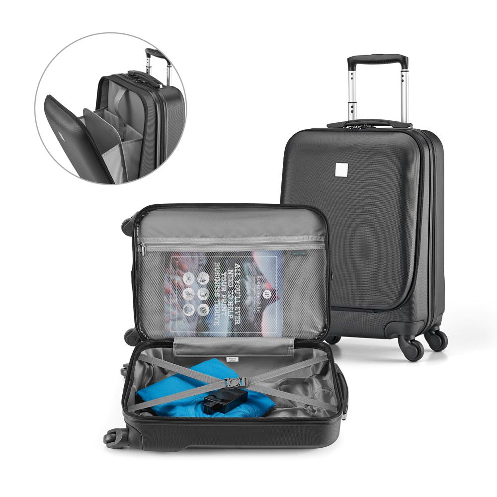Mala de Viagem Executivo em ABS Preto para Brindes Personalizados