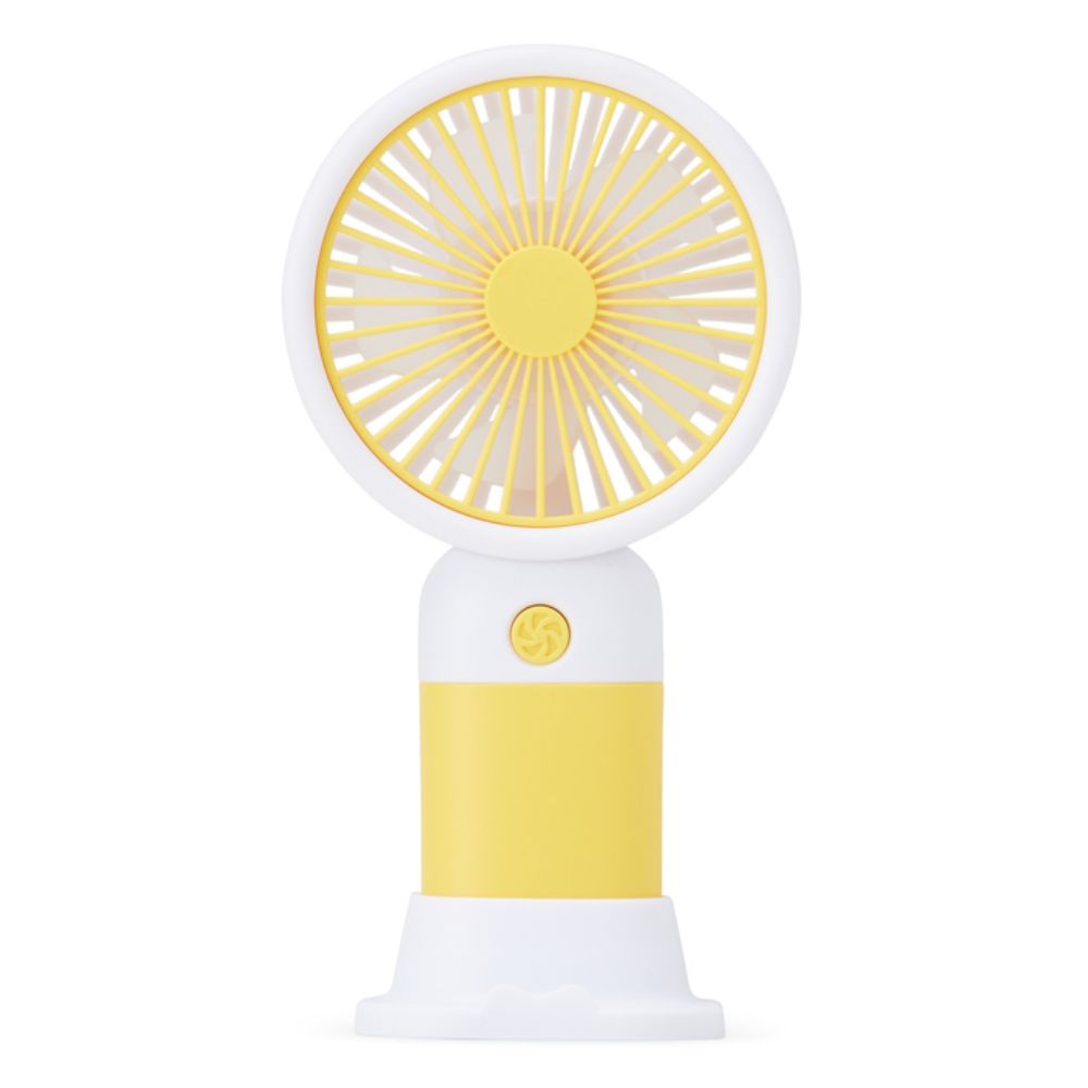 Mini Ventilador Amarelo Recarregável Personalizado para Brindes