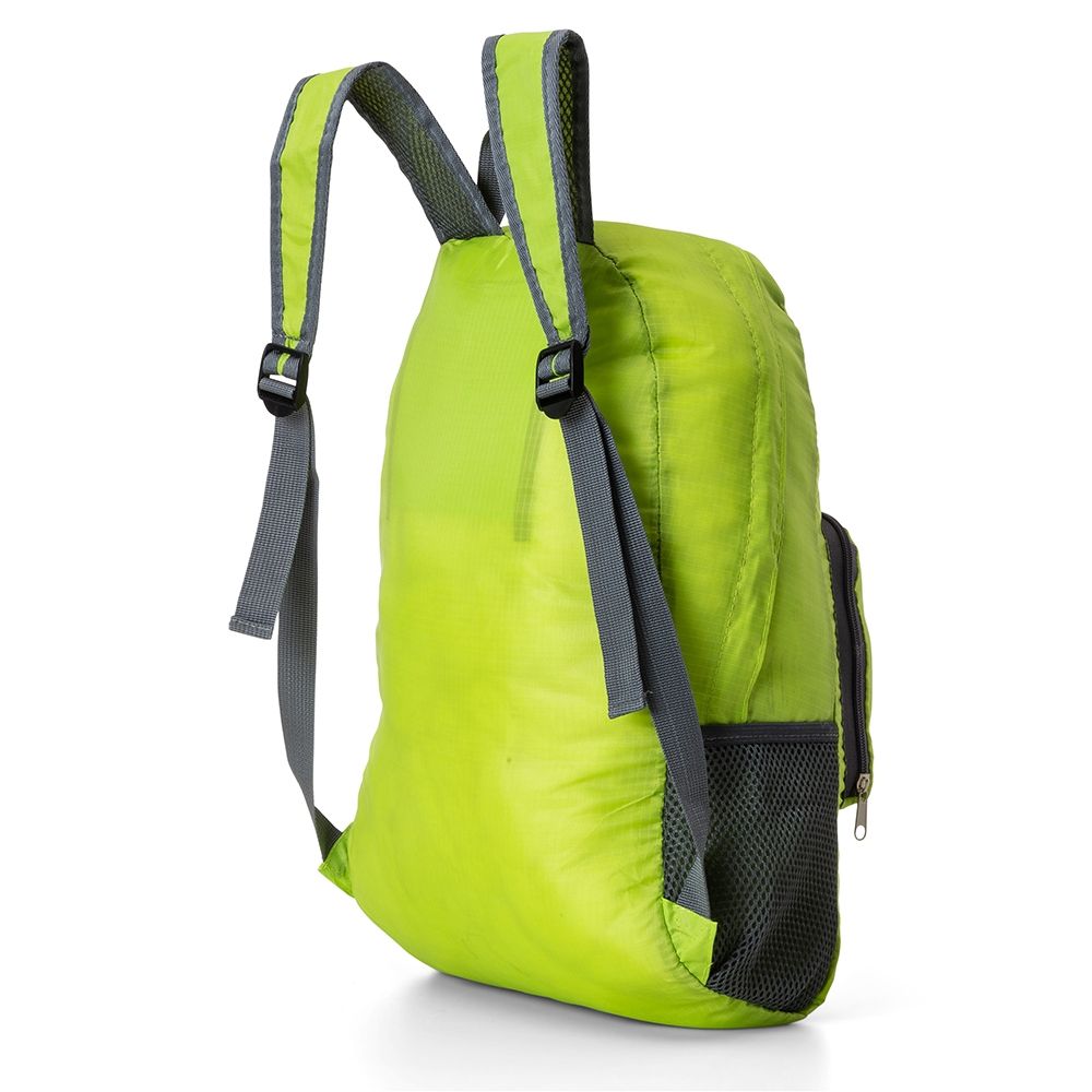 Mochila de Nylon Dobrável 25 Litros para Brindes Verde Claro