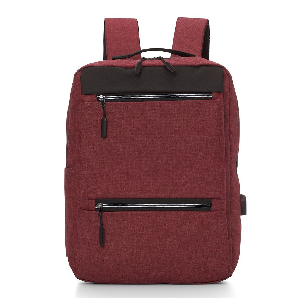 Mochila de Nylon USB 21L Vinho Promocional para Brindes