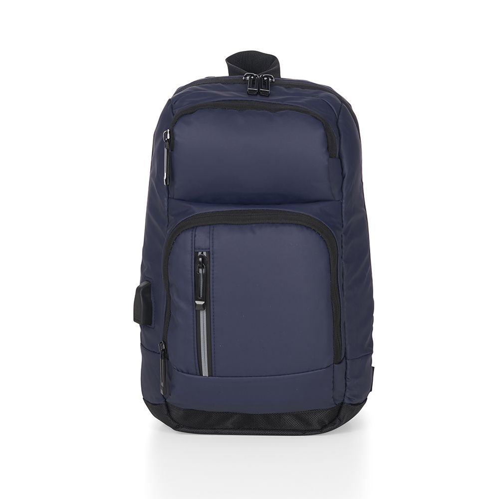 Mochila de Ombro Azul USB Personalizadas para Brindes