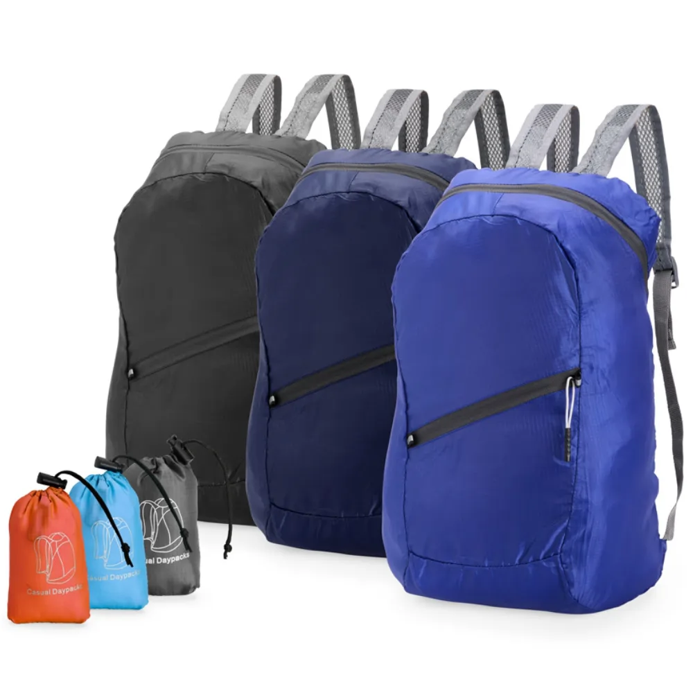 Mochila dobrável personalizada para brindes corporativos