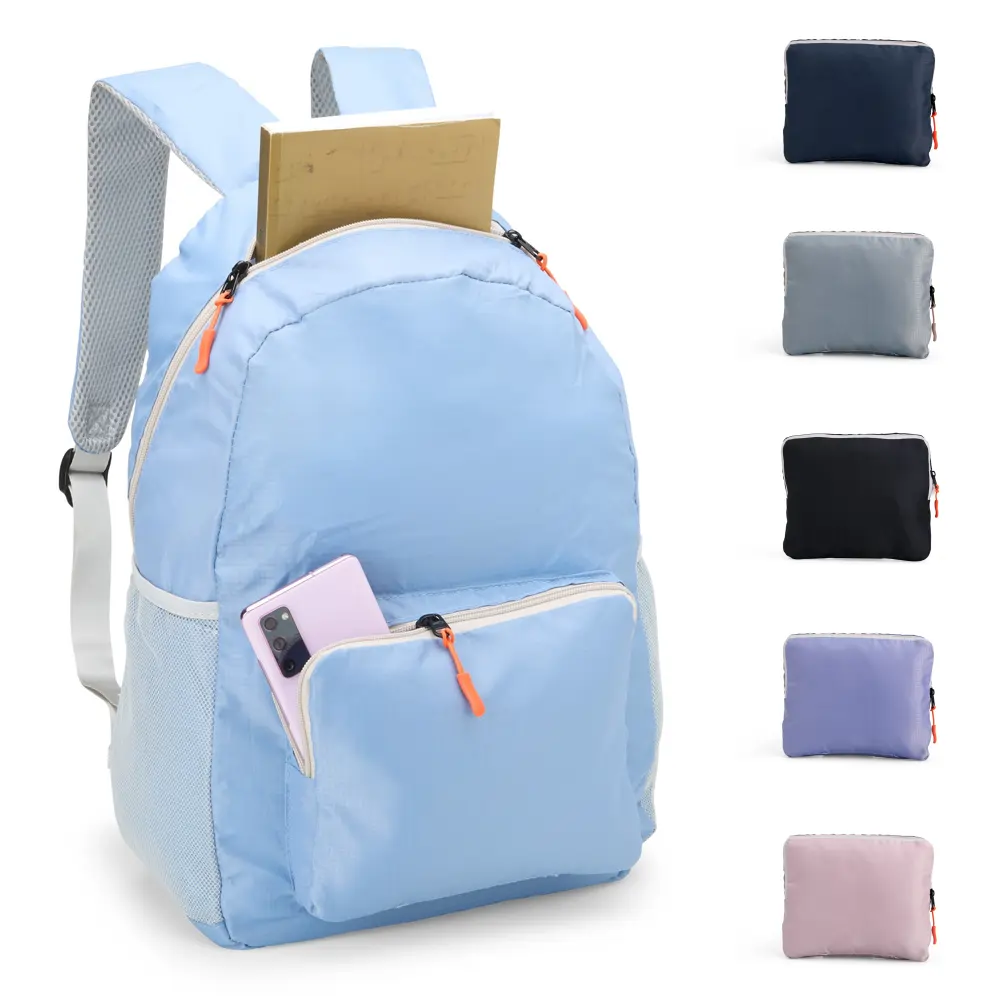 Mochila dobrável personalizada para brindes corporativos