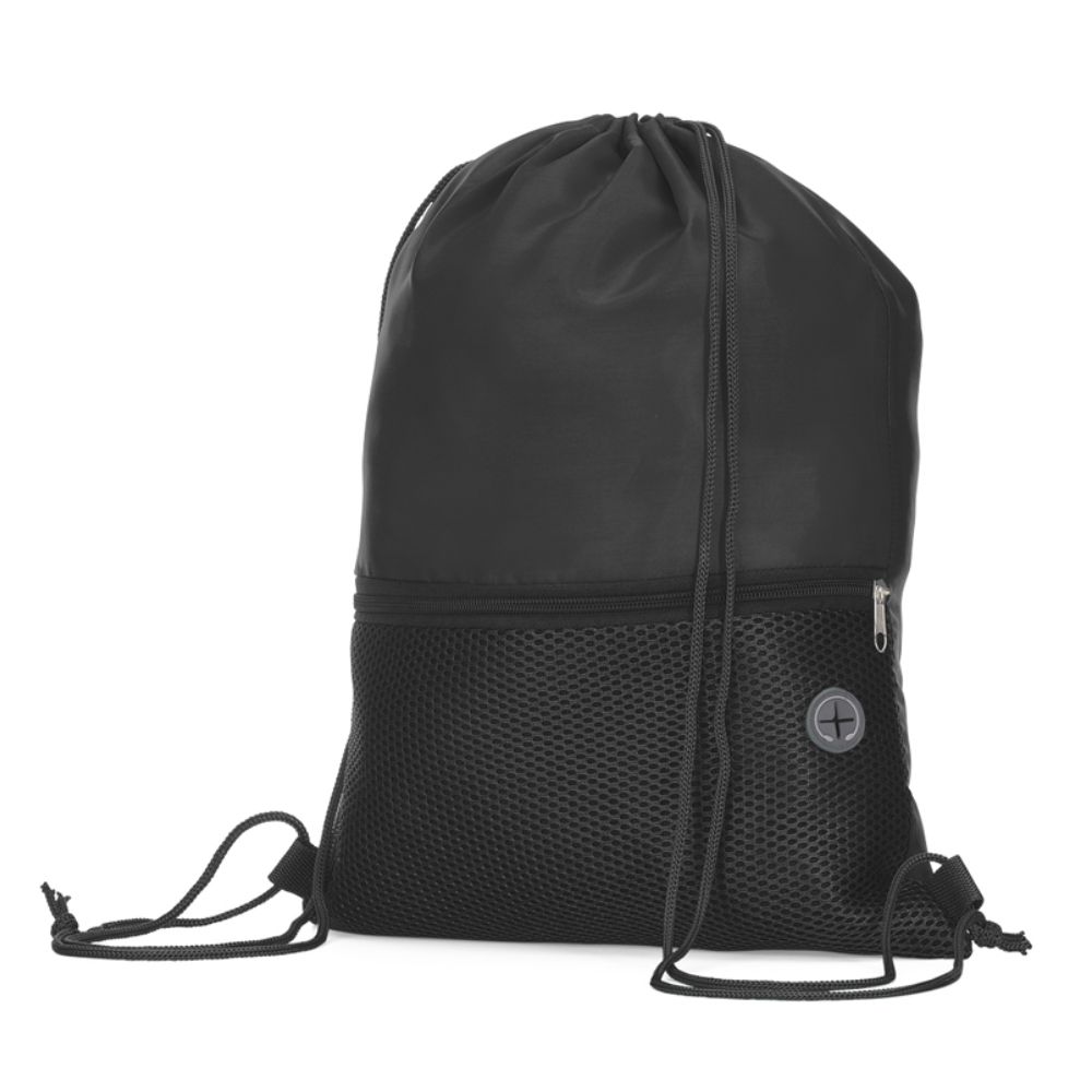 Mochila Saco em Poliéster Preto para Brindes
