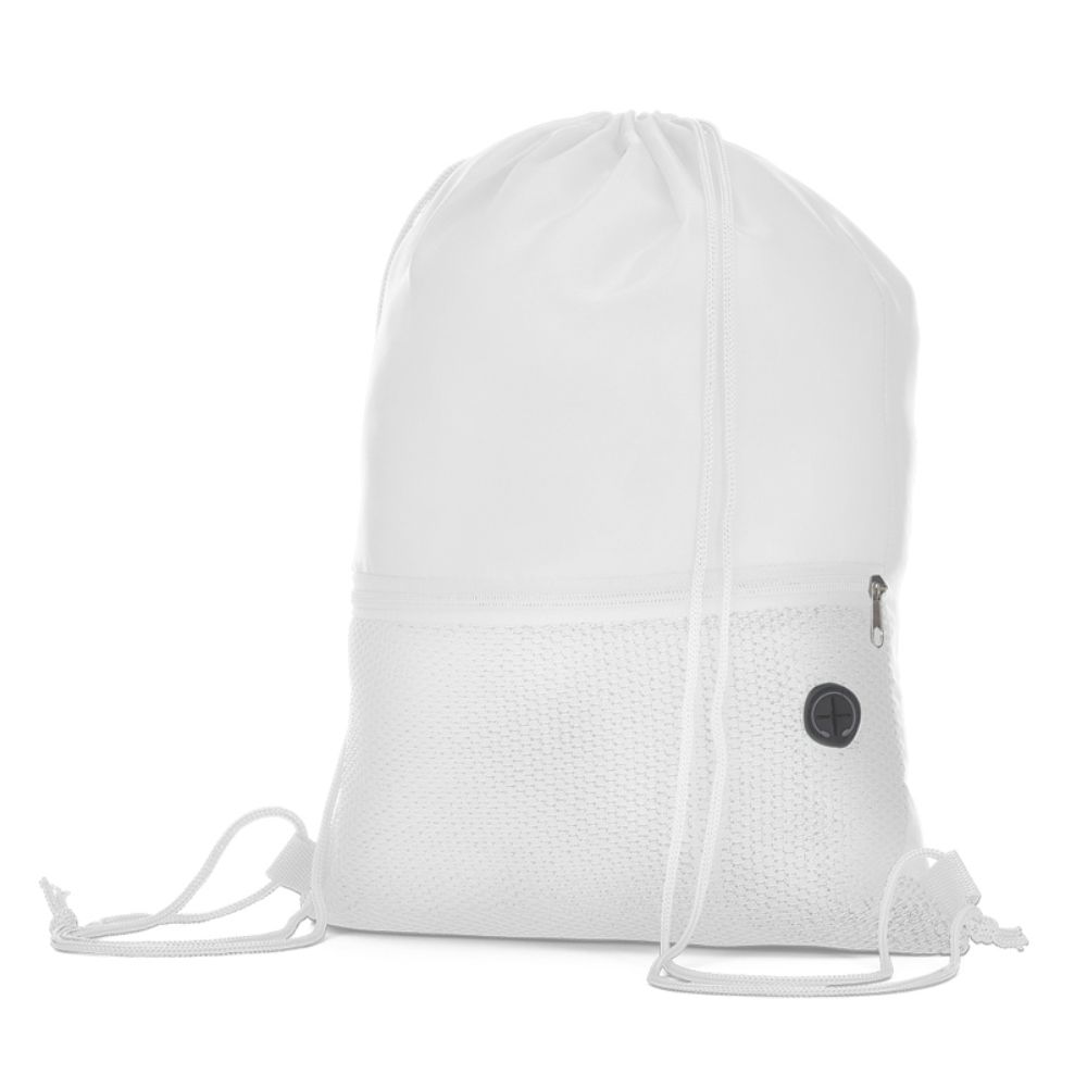 Mochila Saco em Poliéster Branco para Brindes