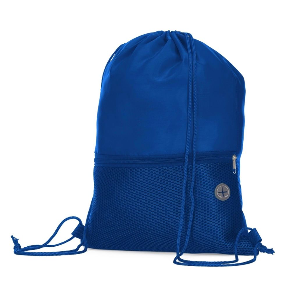 Mochila Saco em Poliéster Azul para Brindes