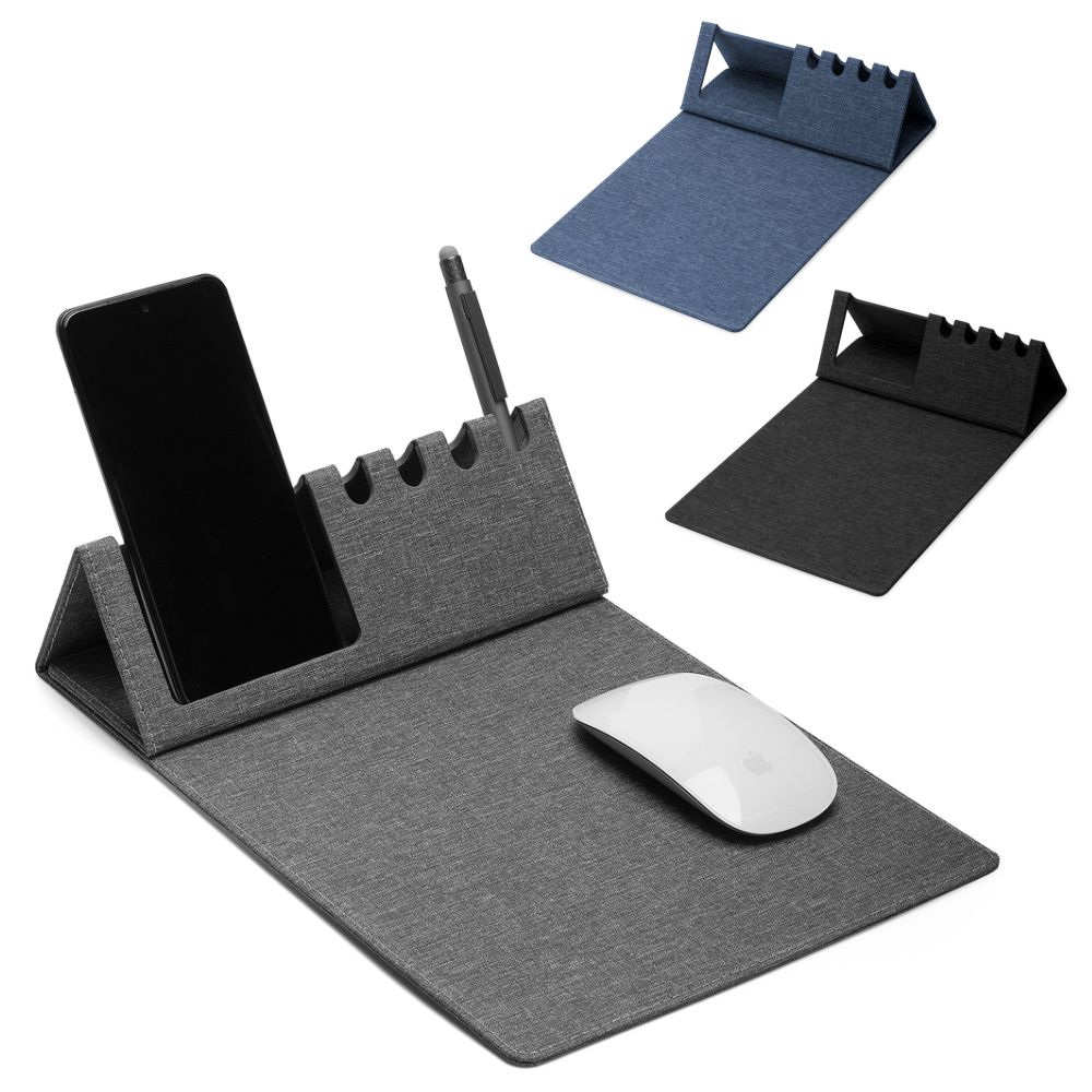 Mouse pad com suporte para celular e canetas Personalizado para brindes corporativos