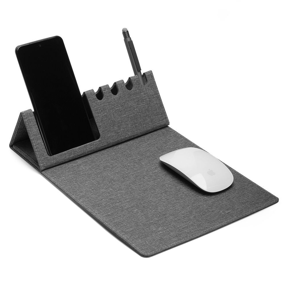 Mouse pad com suporte para celular e canetas Personalizado para brindes corporativos
