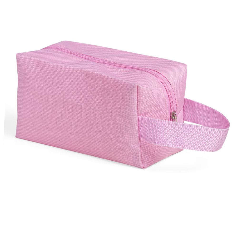 Nécessaire de Nylon Rosa Claro para Brindes Promocional