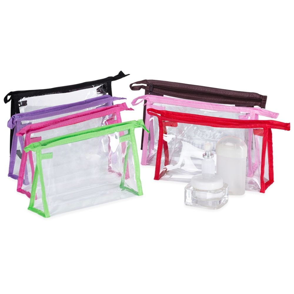 Necessaire Plástica Transparente para Brindes Varias Cores