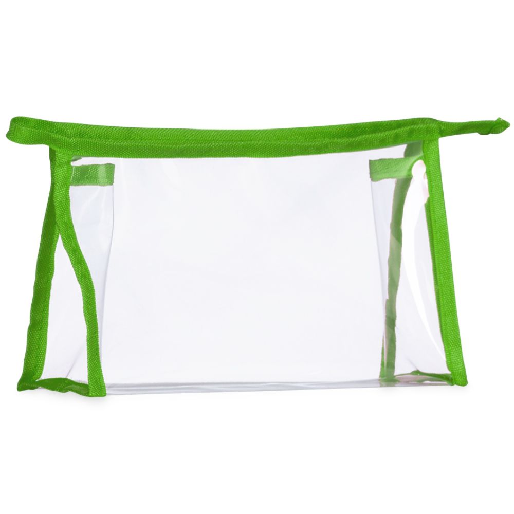 Necessaire Plástica Transparente para Brindes Verde Claro