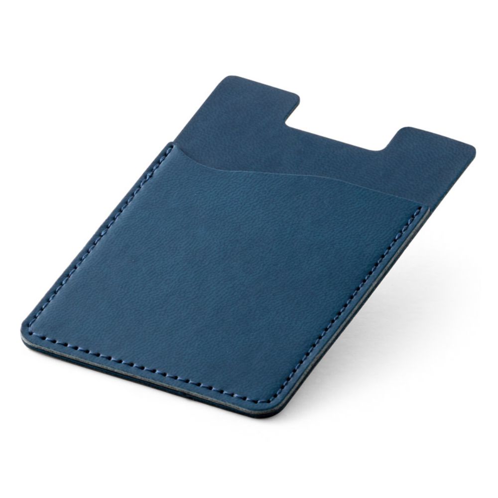 Porta cartões azul para Celular em PU com Bloqueio de RFID