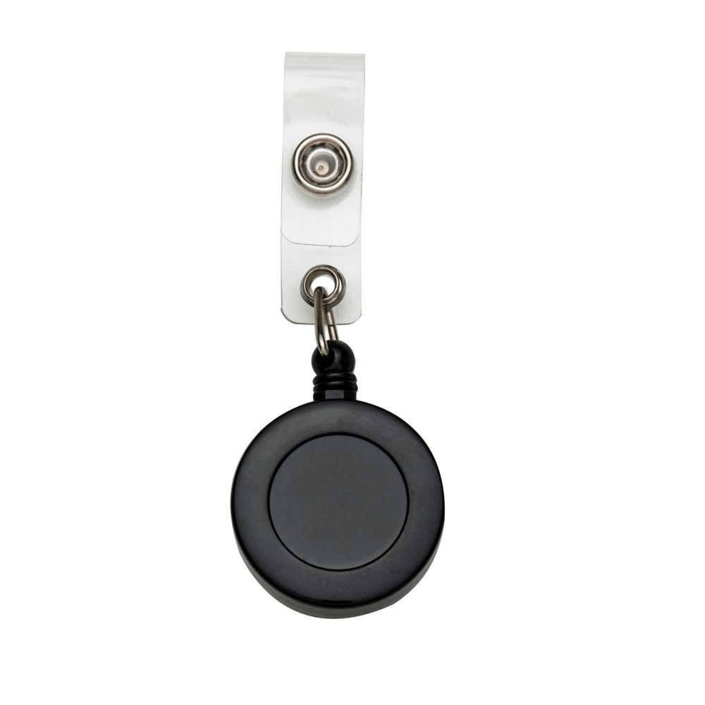 Porta Crachá Retrátil Personalizado preto