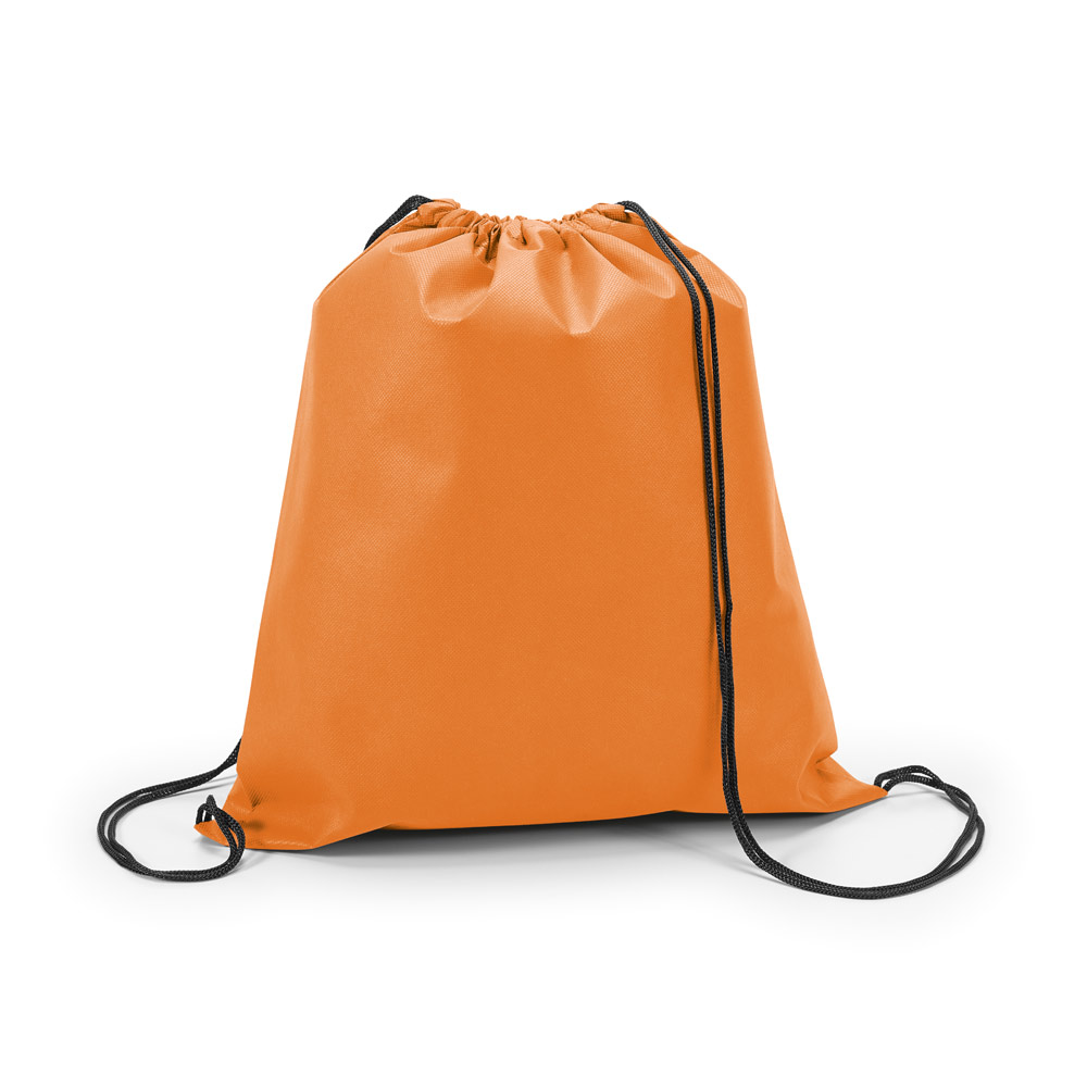 Sacola Tipo Mochila em TNT Personalizada Brindes Laranja