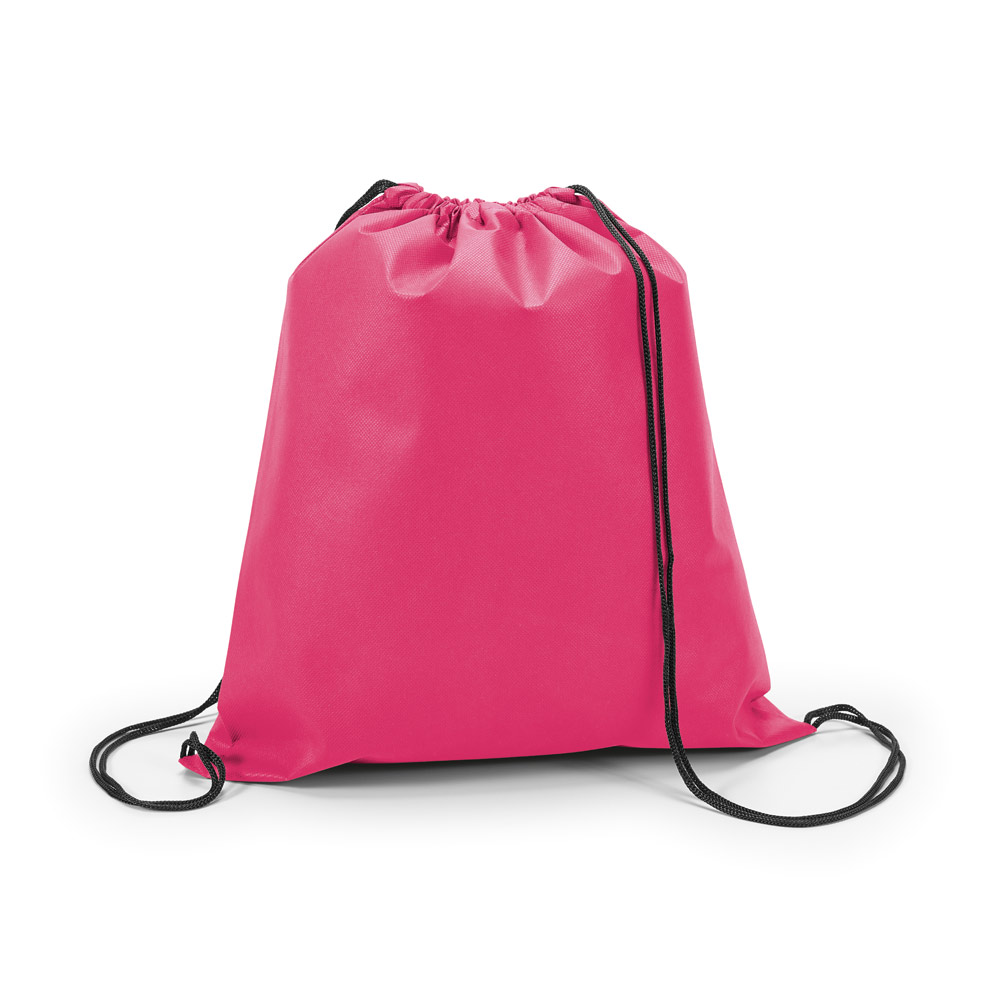 Sacola Tipo Mochila em TNT Personalizada Brindes Rosa