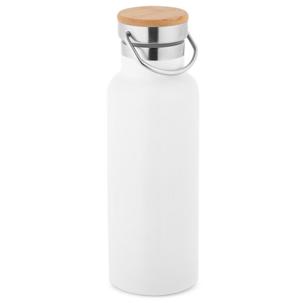 Squeeze Personalizado Branco Aço Inox 570ml para Brindes